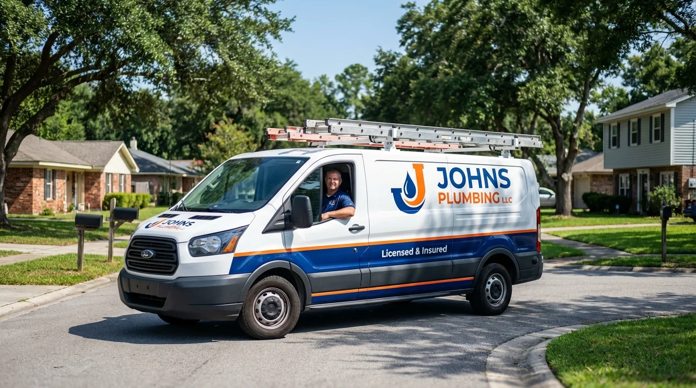 Johns Plumbing LLC service van in Collinsville, TX